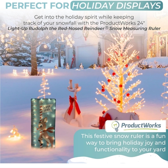 Light-Up Rudolph The Red-Nosed Reindeer Snow Gauge - Picture 6 of 6